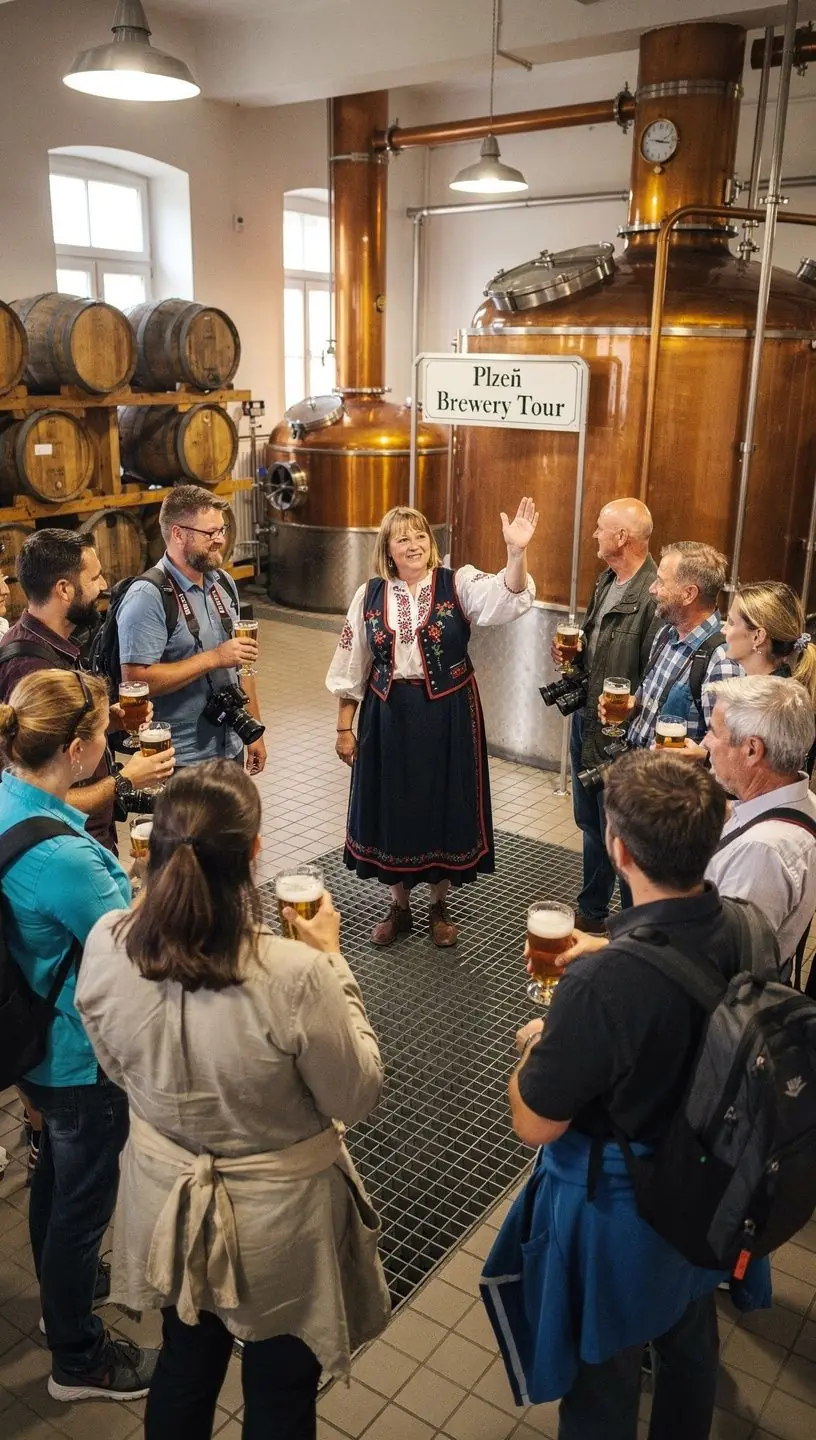 Turisté obdivují architekturu pražského hradu během výletu